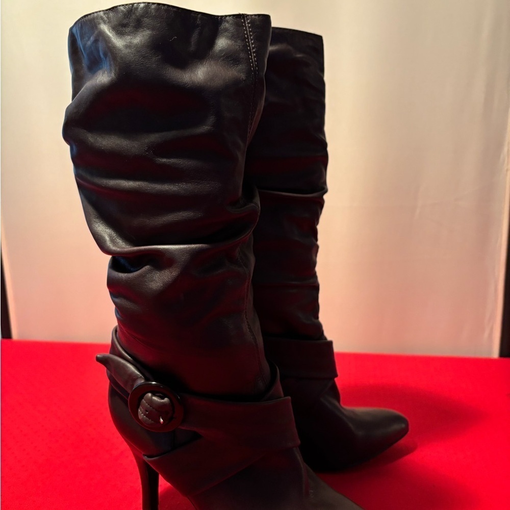 Scarlett Brown Over the Knee Boots - Picture 2 of 12